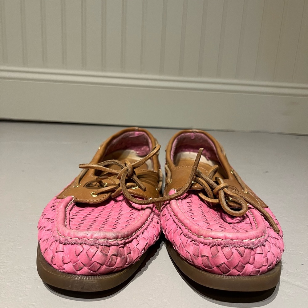 Sperry Pink and Tan Loafers